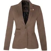 TruClothing Damen-Tweed-Blazer im 1920er-Jahre-Stil mit Fischgrätenmuster in Hellbraun