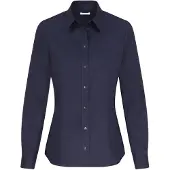 Seidensticker Hemdbluse , Damen, Gr. XXL (44), dunkelblau, 100% Baumwolle, unifarben, regular fit, ohne Ausschnitt, Blusen Hemdbluse, 1/1 Kragen Uni