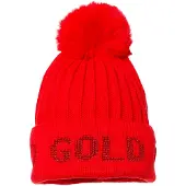 Goldbergh - Wollmütze mit Bommel - Hodd Flame für Damen aus Wolle - Rot