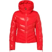 Goldbergh Abisso Gesteppte Daunen Skijacke mit Kapuze und Imi Lederteilen rot 44