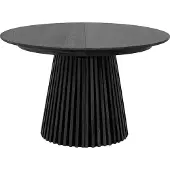 Ebuy24 Tokyo Esstisch inkl. 2 Zusatzplatten ø120x120-160-200cm schwarz Eiche Furnier.