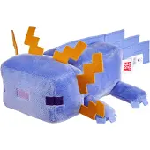 Mattel Minecraft weiches Spielzeug blaues Axolotl, ca. 20 cm große weiche Sammelfigur, vom Videospiel inspirierter Charakter, Cartoon-Figur, 3 Jahr(e)