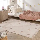 Little Olly Teppich Kinderzimmer - Lou Dots Taupe 140x200cm