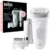 Braun Silk-épil 7 7-441, Silber, Weiß, 40 Pinzette, MicroGrip, 0,5 mm, Akku, Integrierte Batterie