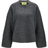 JJXX Damen - Sigga Rundhals-Strickpullover - Dunkelgrau Melange