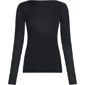 Hunkemoller Super Soft Shirt aus Kaschmir-Mix mit U-Boot-Ausschnitt Schwarz