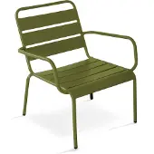 Oviala Business Gartensessel aus Metall Khakigrün