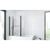 Marwell Duschwand CITY 125 x140 cm - 3-teilig faltbar - beidseitig montierbar - 4mm starkes Einscheibensicherheitsglas - matt schwarzes Design