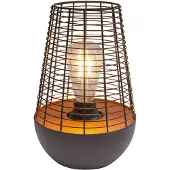 Näve LED Dekoleuchte "BALUMO" H: 27cm, aus Metall in Schwarz und Kupfer, warmweiß, 2700K/4lm – Schiebeschalter – Timerfunktion