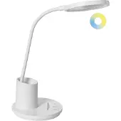 Beliani LED-Schreibtischlampe Weiß Dimmbar Verstellbarer Arm 3 Farbtemperaturmodi Modern Büro Homeoffice Schreibtischleuchte Arbeitsleuchte
