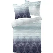 TRAUMSCHLAF Feinbiber Bettwäsche Aura blau 135x200 cm + 80x80 cm