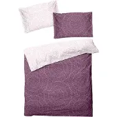 TRAUMSCHLAF Feinbiber Bettwäsche Kreise lila 160x210 cm + 65x100 cm