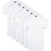 Suitable Obra T-Shirt Hoher Rundhalsausschnitt Weiß 6-Pack