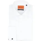 Suitable Hemd White Twill Doppelmanschette
