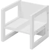 Roba Kindertischhocker, drehbarer Hocker im Landhausstil, Weiß, 30,0 x 30,0 x 30,0 cm