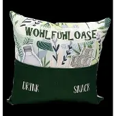 Hergo OUTDOOR-Kissen,Wohlfühloase, bedruckt mit 3 Taschen zum Befüllen