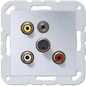 JUNG Multimedia-Einsatz Cinch Audio/Composite Video/S-Video/ Miniklinke 3,5 mm