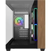 Cooler Master Elite 481 Wood, Mini Tower, PC, Schwarz, ITX, micro ATX, Stahl, Gehärtetes Glas, Holz, Gaming