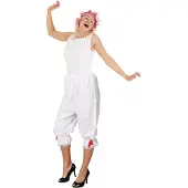 Orlob Damen Pyjamahosen mit Rüschen, weiss