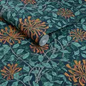 William Morris Vliestapete "Honeysuckle Tidewater" Motiv glatt Design Tapeten