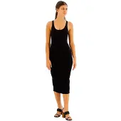 Armani Exchange für Damen. XW000820AF13729UC001 Schwarzes Midikleid (S), Lässig, Viskose, Ärmellos / Hosenträger