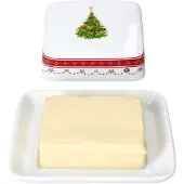 MamboCat Weihnachtstraum Butterdose mit Deckel aus Porzellan
