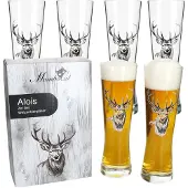 MamboCat Alois 6er Set Weizenglas 0,5 L Hirschmotiv Geschenkverpackung