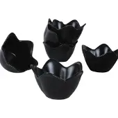 Hermia | Set mit 6 Schalen Crown Schwarz Keramik 11.8x11.8x7.5 cm | NADUVI
