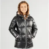 U.S. POLO ASSN. Mädchen Lange Stepp Jacke Schwarz