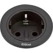 Evoline One Einbausteckdose Gehäuse / Zierring schwarz