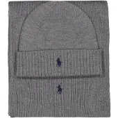 Ralph Lauren Set Schal und Mütze 710951146004 Dunkelgrau
