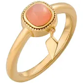 Cai Ring 925 Silber vergoldet orange Mondstein