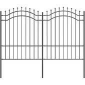 vidaXL Gartenzaun WOERDEN 240 x 190 cm Pulverbeschichteter Stahl Grau