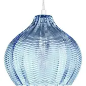 Beliani Hängeleuchte Blau Glas Glockenform 1-Flammig Runder Schirm Kugelform Pendelleuchte Retro-Design Schlaf- u. Wohnzimmer Ausstattung
