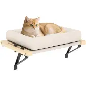PawHut Heizungsliege, 50x36cm Katzen Katzenliege mit verstellbarer Halterung Creme
