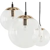 Beliani Hängelampe Transparent / Gold 3-flammige aus klarem Glas / Kunststoff / PVC Kugelform modernes Design