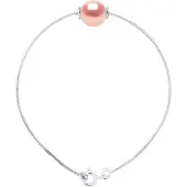 Diadema Maschenarmband Serpentin Rund Süßwasserperle und Rose Natürlich 9-10 mm 925