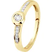 Diadema Diamant Solitär unterstützt 0,060 Karat Illusion 0,50 Karat Gelbgold