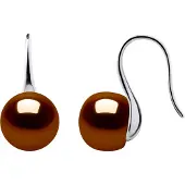 Diadema Ohrringe Haken Süßwasserperlen 9-10 mm Chocolate Buttons 925