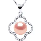 Diadema CLOVER Halskette Süßwasserperle 9-10 mm Rosa 925