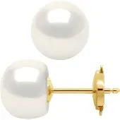Diadema - Ohrringe - Gelbgold und echte Süßwasserperlen