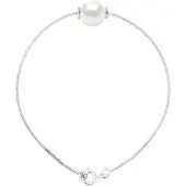 Diadema Maschenarmband Serpentin Rund Süßwasserperle und Weiß 9-10 mm 925