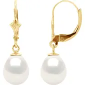 Diadema - Ohrringe - Gelbgold und echte Süßwasserperlen