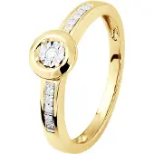 Diadema Diamant Solitär unterstützt 0,070 Cts Illusion 1 Ct Gelbgold