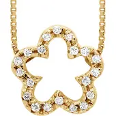 Diadema - Halskette mit Diamanten - Blume - Gelbgold