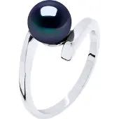 Diadema - Ring CROSS Echte Süßwasserperlen - Schwarz Tahitian Style