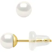 Diadema - Ohrringe - Gelbgold und echte Süßwasserperlen