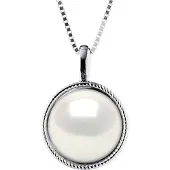 Diadema AURA Halskette Süßwasserperle Weiß 9-10 mm 925