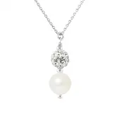 Diadema - Halskette - Weißes Kristall & Perle - Love Jewelry Collection