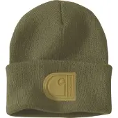 Carhartt Mütze Knit Cuffed C Patch Beanie Herren Dark Bronzed Green